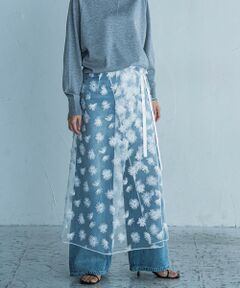 MAYSON GREY / メイソングレイ ミニ・ひざ丈スカート | チュールフラワーラップスカート