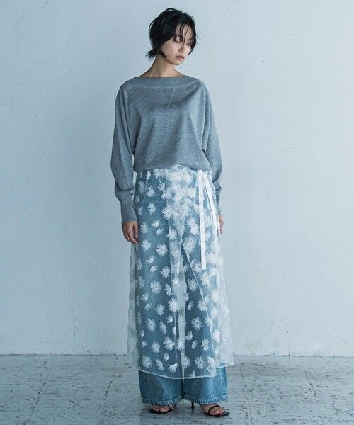 MAYSON GREY / メイソングレイ ミニ・ひざ丈スカート | チュールフラワーラップスカート | 詳細4