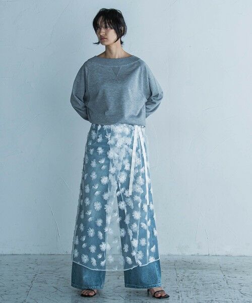 MAYSON GREY / メイソングレイ ミニ・ひざ丈スカート | チュールフラワーラップスカート | 詳細5