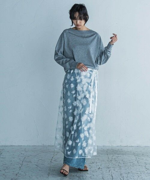 MAYSON GREY / メイソングレイ ミニ・ひざ丈スカート | チュールフラワーラップスカート | 詳細9