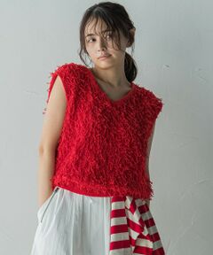 MAYSON GREY / メイソングレイ ダウンジャケット・ベスト | ループフリンジニットベスト≪手洗い可能≫