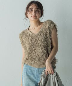 MAYSON GREY / メイソングレイ ダウンジャケット・ベスト | ループフリンジニットベスト≪手洗い可能≫