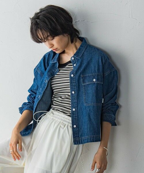 MAYSON GREY / メイソングレイ シャツ・ブラウス | デニムクロップドシャツ≪洗濯機で洗える≫ | 詳細3