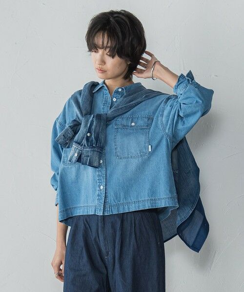 MAYSON GREY / メイソングレイ シャツ・ブラウス | デニムクロップドシャツ≪洗濯機で洗える≫ | 詳細26