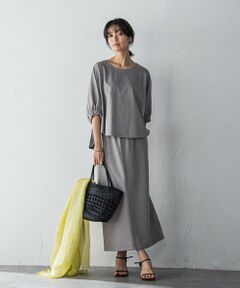 MAYSON GREY / メイソングレイ ロング・マキシ丈ワンピース | 【新色追加】ハーフドルマンスリーブスカートセットアップ≪洗濯機で洗える≫