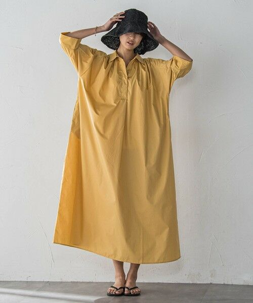 MAYSON GREY / メイソングレイ ロング・マキシ丈ワンピース | 【WEB限定】5分袖ギャザーシャツワンピース≪洗濯機で洗える≫ | 詳細2