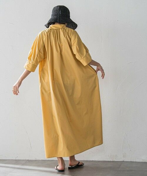 MAYSON GREY / メイソングレイ ロング・マキシ丈ワンピース | 【WEB限定】5分袖ギャザーシャツワンピース≪洗濯機で洗える≫ | 詳細4