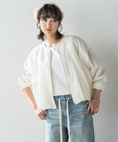 MAYSON GREY / メイソングレイ テーラードジャケット | リネンシアータックブルゾン≪手洗い可能≫