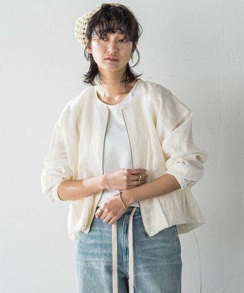 MAYSON GREY / メイソングレイ テーラードジャケット | リネンシアータックブルゾン≪手洗い可能≫ | 詳細2