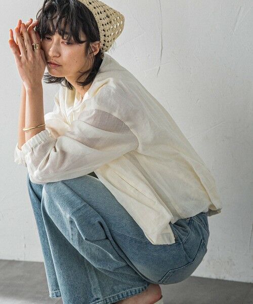 MAYSON GREY / メイソングレイ テーラードジャケット | リネンシアータックブルゾン≪手洗い可能≫ | 詳細9