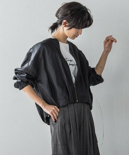 MAYSON GREY / メイソングレイ テーラードジャケット | リネンシアータックブルゾン≪手洗い可能≫ | 詳細11