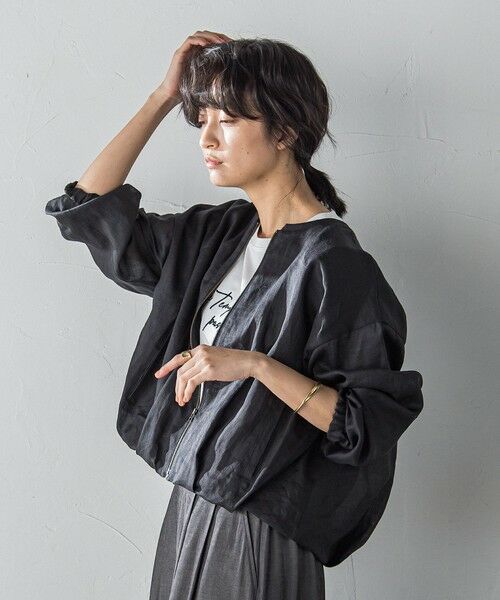 MAYSON GREY / メイソングレイ テーラードジャケット | リネンシアータックブルゾン≪手洗い可能≫ | 詳細12