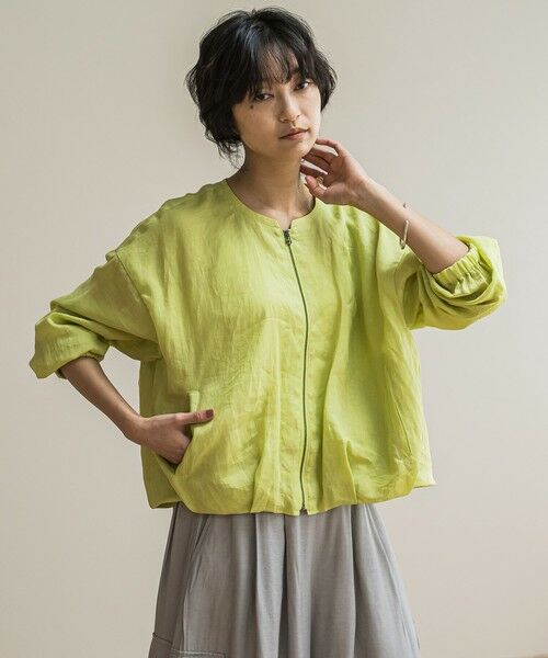 MAYSON GREY / メイソングレイ テーラードジャケット | リネンシアータックブルゾン≪手洗い可能≫ | 詳細18