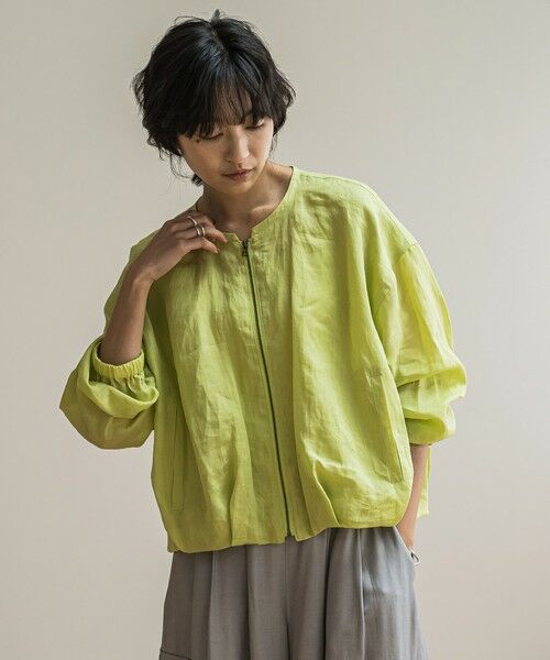 MAYSON GREY / メイソングレイ テーラードジャケット | リネンシアータックブルゾン≪手洗い可能≫ | 詳細20