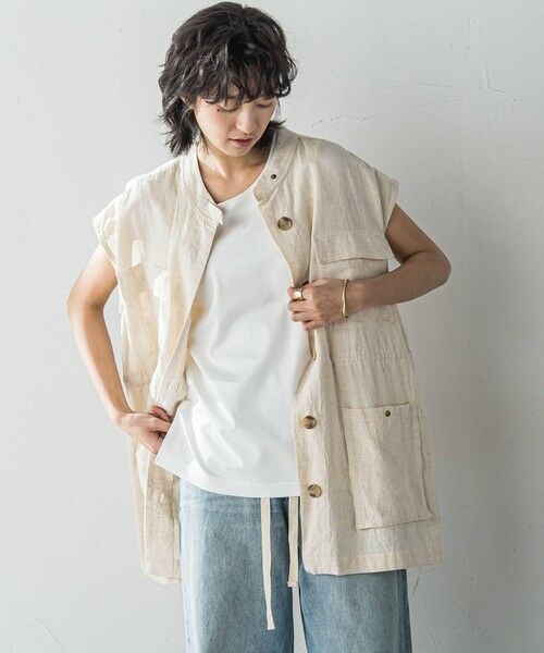 MAYSON GREY / メイソングレイ ダウンジャケット・ベスト | コットンリネンワークジレ≪手洗い可能≫ | 詳細2