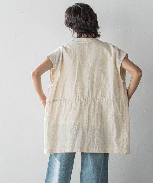 MAYSON GREY / メイソングレイ ダウンジャケット・ベスト | コットンリネンワークジレ≪手洗い可能≫ | 詳細3
