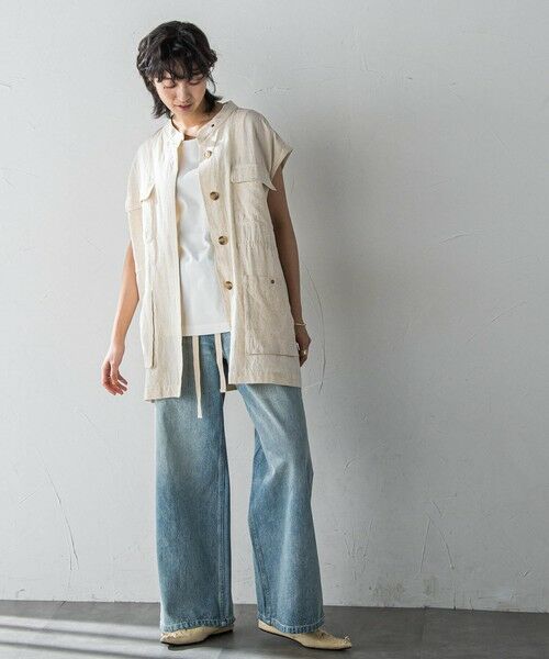 MAYSON GREY / メイソングレイ ダウンジャケット・ベスト | コットンリネンワークジレ≪手洗い可能≫ | 詳細4