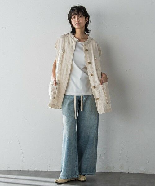 MAYSON GREY / メイソングレイ ダウンジャケット・ベスト | コットンリネンワークジレ≪手洗い可能≫ | 詳細5