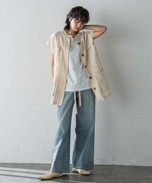 MAYSON GREY / メイソングレイ ダウンジャケット・ベスト | コットンリネンワークジレ≪手洗い可能≫ | 詳細6