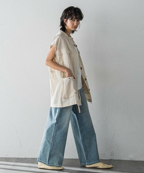 MAYSON GREY / メイソングレイ ダウンジャケット・ベスト | コットンリネンワークジレ≪手洗い可能≫ | 詳細7