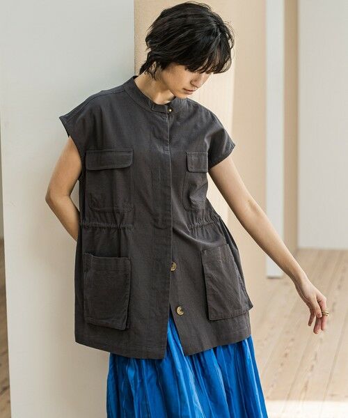 MAYSON GREY / メイソングレイ ダウンジャケット・ベスト | コットンリネンワークジレ≪手洗い可能≫ | 詳細11