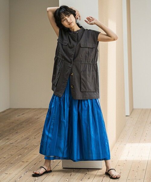 MAYSON GREY / メイソングレイ ダウンジャケット・ベスト | コットンリネンワークジレ≪手洗い可能≫ | 詳細15