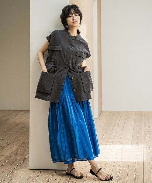 MAYSON GREY / メイソングレイ ダウンジャケット・ベスト | コットンリネンワークジレ≪手洗い可能≫ | 詳細18