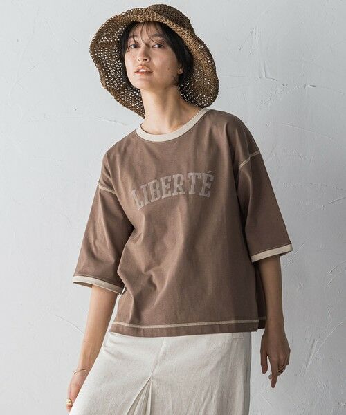 MAYSON GREY / メイソングレイ カットソー | バイカラーパイピングロゴTシャツ≪手洗い可能≫ | 詳細1