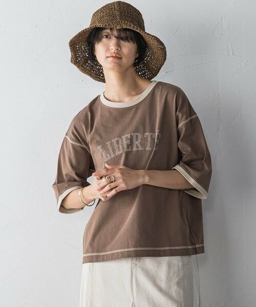 MAYSON GREY / メイソングレイ カットソー | バイカラーパイピングロゴTシャツ≪手洗い可能≫ | 詳細2