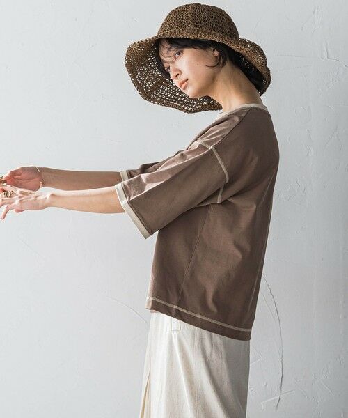 MAYSON GREY / メイソングレイ カットソー | バイカラーパイピングロゴTシャツ≪手洗い可能≫ | 詳細3