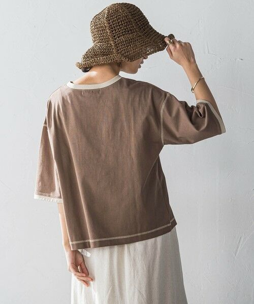 MAYSON GREY / メイソングレイ カットソー | バイカラーパイピングロゴTシャツ≪手洗い可能≫ | 詳細4