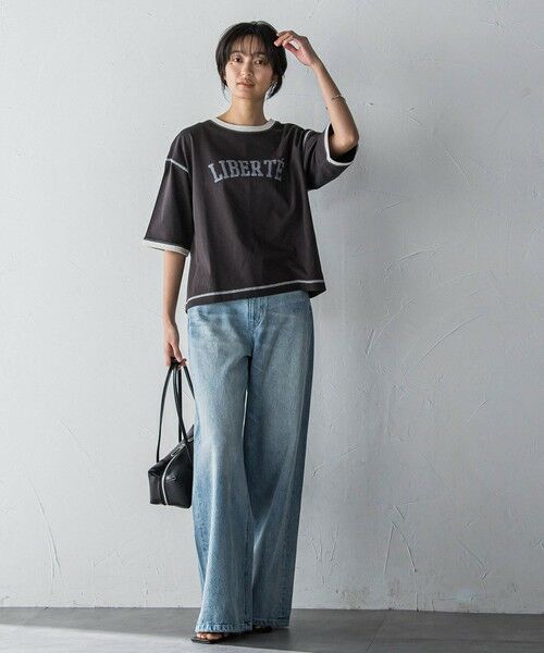 MAYSON GREY / メイソングレイ カットソー | バイカラーパイピングロゴTシャツ≪手洗い可能≫ | 詳細19