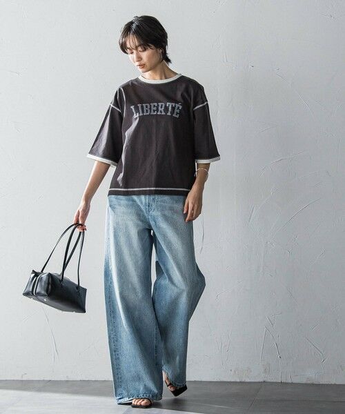 MAYSON GREY / メイソングレイ カットソー | バイカラーパイピングロゴTシャツ≪手洗い可能≫ | 詳細20