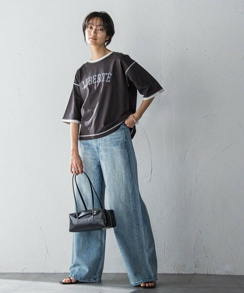 MAYSON GREY / メイソングレイ カットソー | バイカラーパイピングロゴTシャツ≪手洗い可能≫ | 詳細21