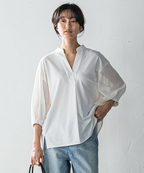 MAYSON GREY / メイソングレイ カットソー | メッシュスリーブスキッパープルオーバー≪手洗い可能≫ | 詳細2