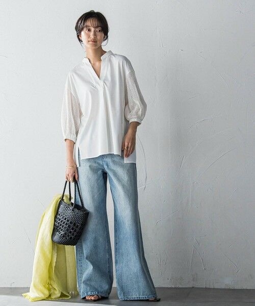 MAYSON GREY / メイソングレイ カットソー | メッシュスリーブスキッパープルオーバー≪手洗い可能≫ | 詳細3