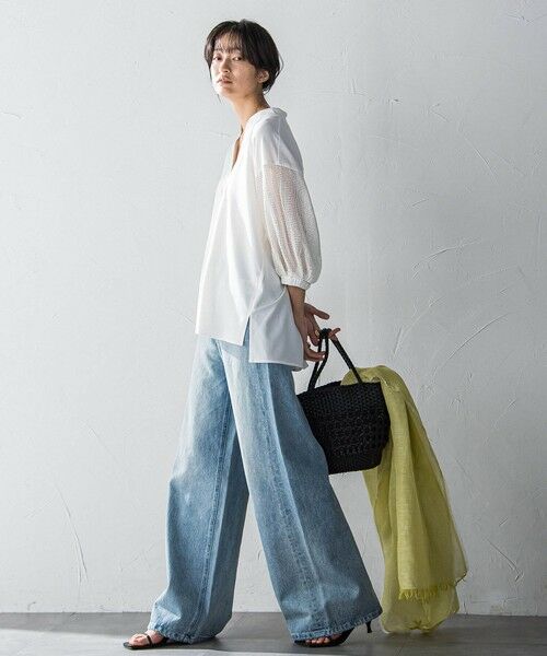 MAYSON GREY / メイソングレイ カットソー | メッシュスリーブスキッパープルオーバー≪手洗い可能≫ | 詳細4