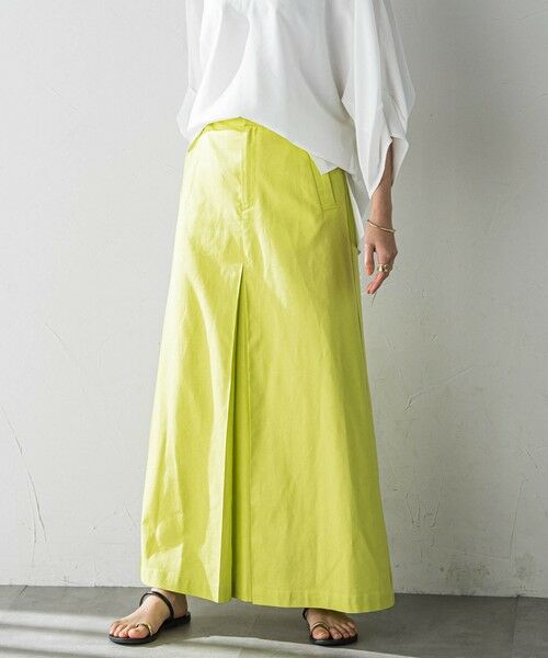 MAYSON GREY/メイソングレイ ボックスタックロングスカート≪手洗い可能≫ グリーン M MAYSON GREY/メイソングレイ ボックスタックロングスカート≪手洗い可能≫ グリーン M