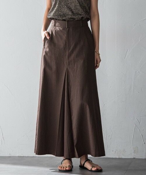 MAYSON GREY/メイソングレイ ボックスタックロングスカート≪手洗い可能≫ ブラウン M MAYSON GREY/メイソングレイ ボックスタックロングスカート≪手洗い可能≫ ブラウン M