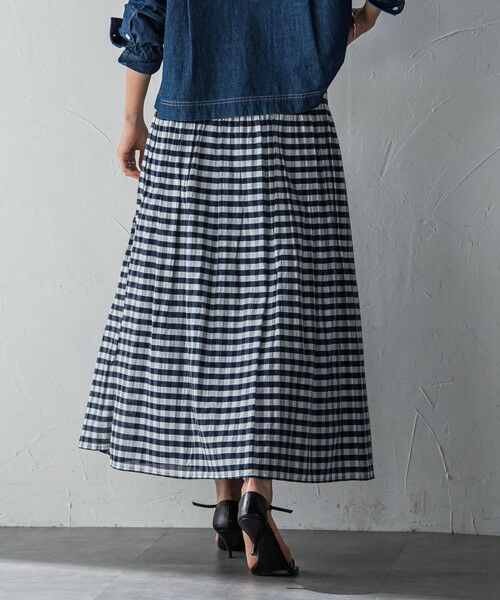 MAYSON GREY / メイソングレイ ミニ・ひざ丈スカート | ギンガムチェック×ストライプリバーシブルスカート≪洗濯機で洗える≫ | 詳細11