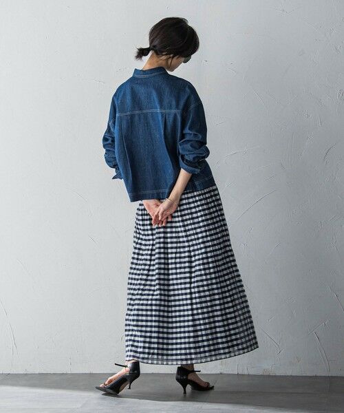 MAYSON GREY / メイソングレイ ミニ・ひざ丈スカート | ギンガムチェック×ストライプリバーシブルスカート≪洗濯機で洗える≫ | 詳細15