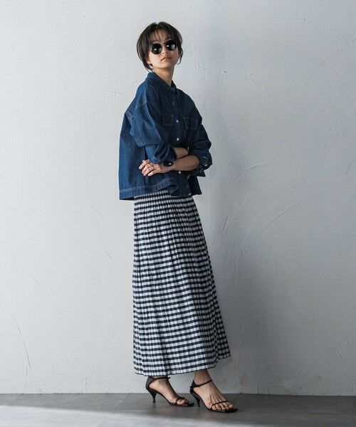 MAYSON GREY / メイソングレイ ミニ・ひざ丈スカート | ギンガムチェック×ストライプリバーシブルスカート≪洗濯機で洗える≫ | 詳細16