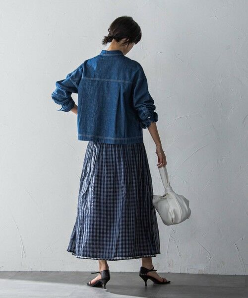 MAYSON GREY / メイソングレイ ミニ・ひざ丈スカート | ギンガムチェック×ストライプリバーシブルスカート≪洗濯機で洗える≫ | 詳細7
