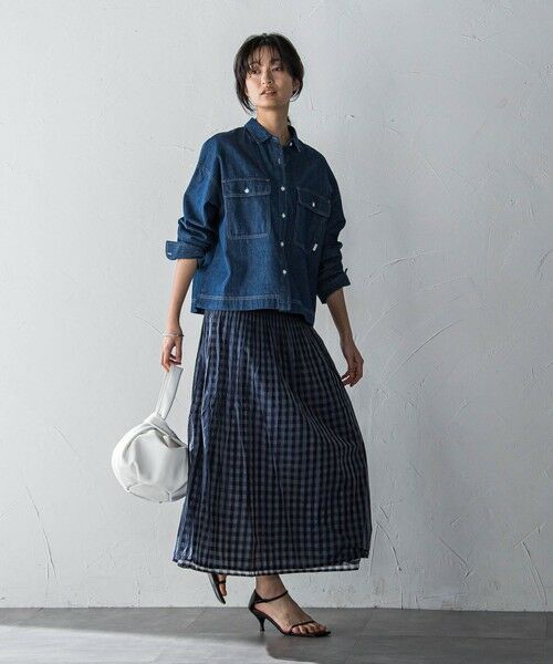 MAYSON GREY / メイソングレイ ミニ・ひざ丈スカート | ギンガムチェック×ストライプリバーシブルスカート≪洗濯機で洗える≫ | 詳細8
