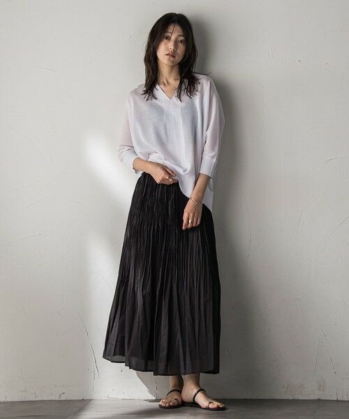 MAYSON GREY / メイソングレイ ニット・セーター | 【新色追加】LEVITAシアーVネックドルマンニットプルオーバー≪手洗い可能≫ | 詳細3