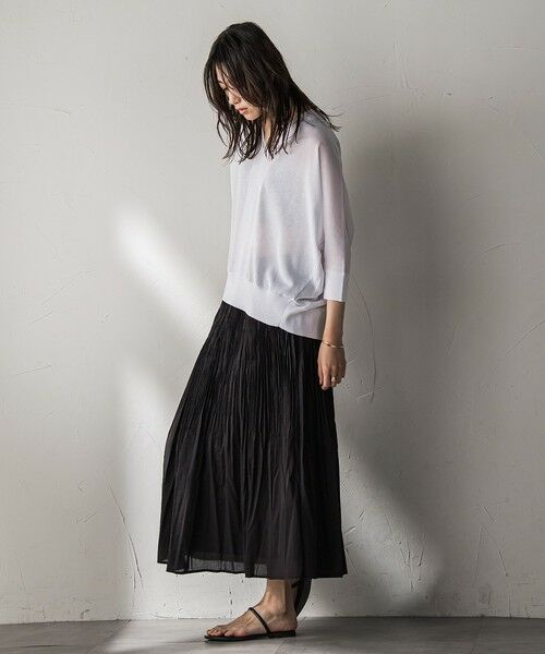 MAYSON GREY / メイソングレイ ニット・セーター | 【新色追加】LEVITAシアーVネックドルマンニットプルオーバー≪手洗い可能≫ | 詳細5