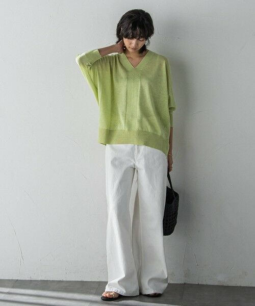 MAYSON GREY / メイソングレイ ニット・セーター | 【新色追加】LEVITAシアーVネックドルマンニットプルオーバー≪手洗い可能≫ | 詳細19