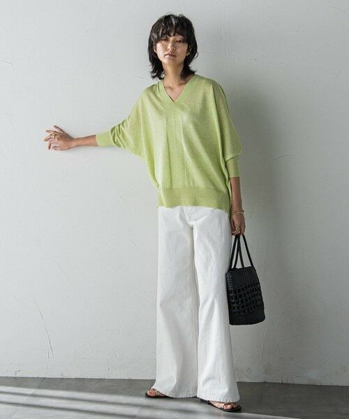 MAYSON GREY / メイソングレイ ニット・セーター | 【新色追加】LEVITAシアーVネックドルマンニットプルオーバー≪手洗い可能≫ | 詳細20