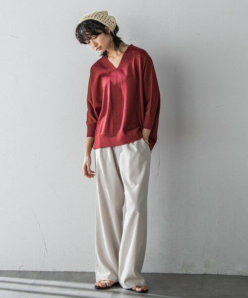 MAYSON GREY / メイソングレイ ニット・セーター | 【新色追加】LEVITAシアーVネックドルマンニットプルオーバー≪手洗い可能≫ | 詳細25