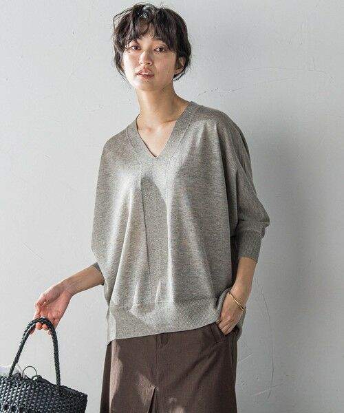 MAYSON GREY / メイソングレイ ニット・セーター | 【新色追加】LEVITAシアーVネックドルマンニットプルオーバー≪手洗い可能≫ | 詳細30